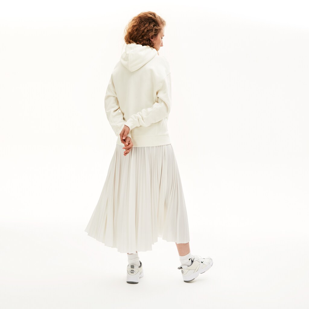 Mens/Womens Unisex LIVE Kangaroo Pocket Hooded Sweatshirt | Lacoste White • 70V