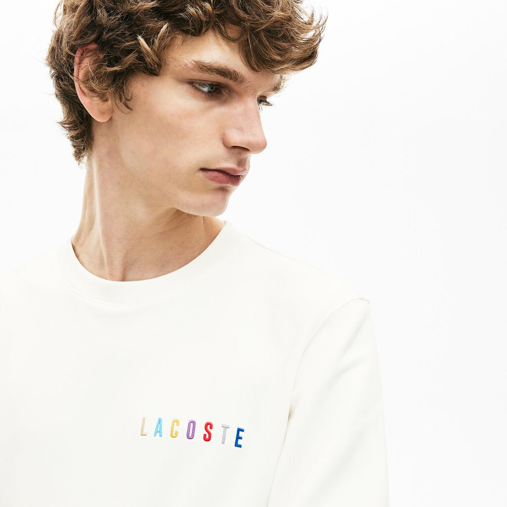 Mens   Multicolor Logo Fleece Sweatshirt | Lacoste White • 70V