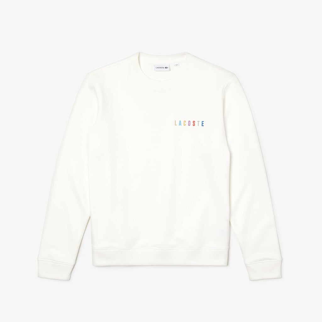 Mens   Multicolor Logo Fleece Sweatshirt | Lacoste White • 70V