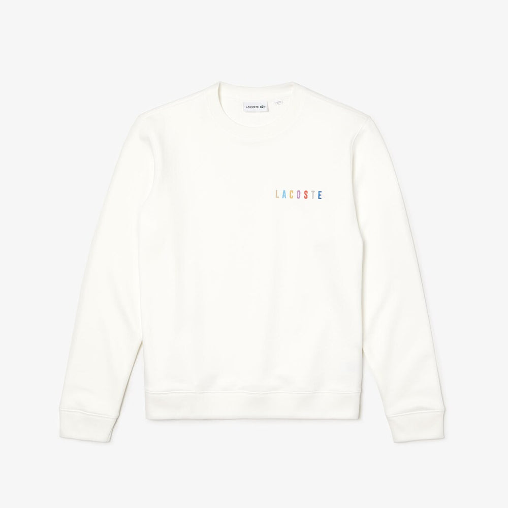 Mens   Multicolor Logo Fleece Sweatshirt | Lacoste White • 70V