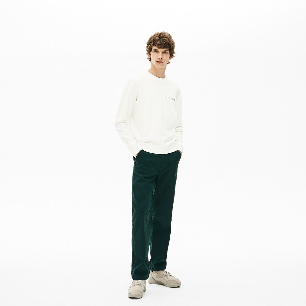 Mens   Multicolor Logo Fleece Sweatshirt | Lacoste White • 70V