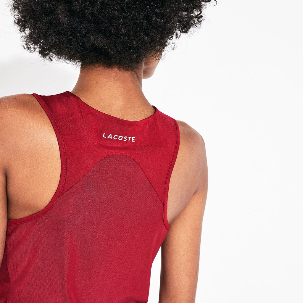 Womens Wo  SPORT Geometric Print Tennis Tank Top | Lacoste Bordeaux / Fushia Pink / White • Zlq