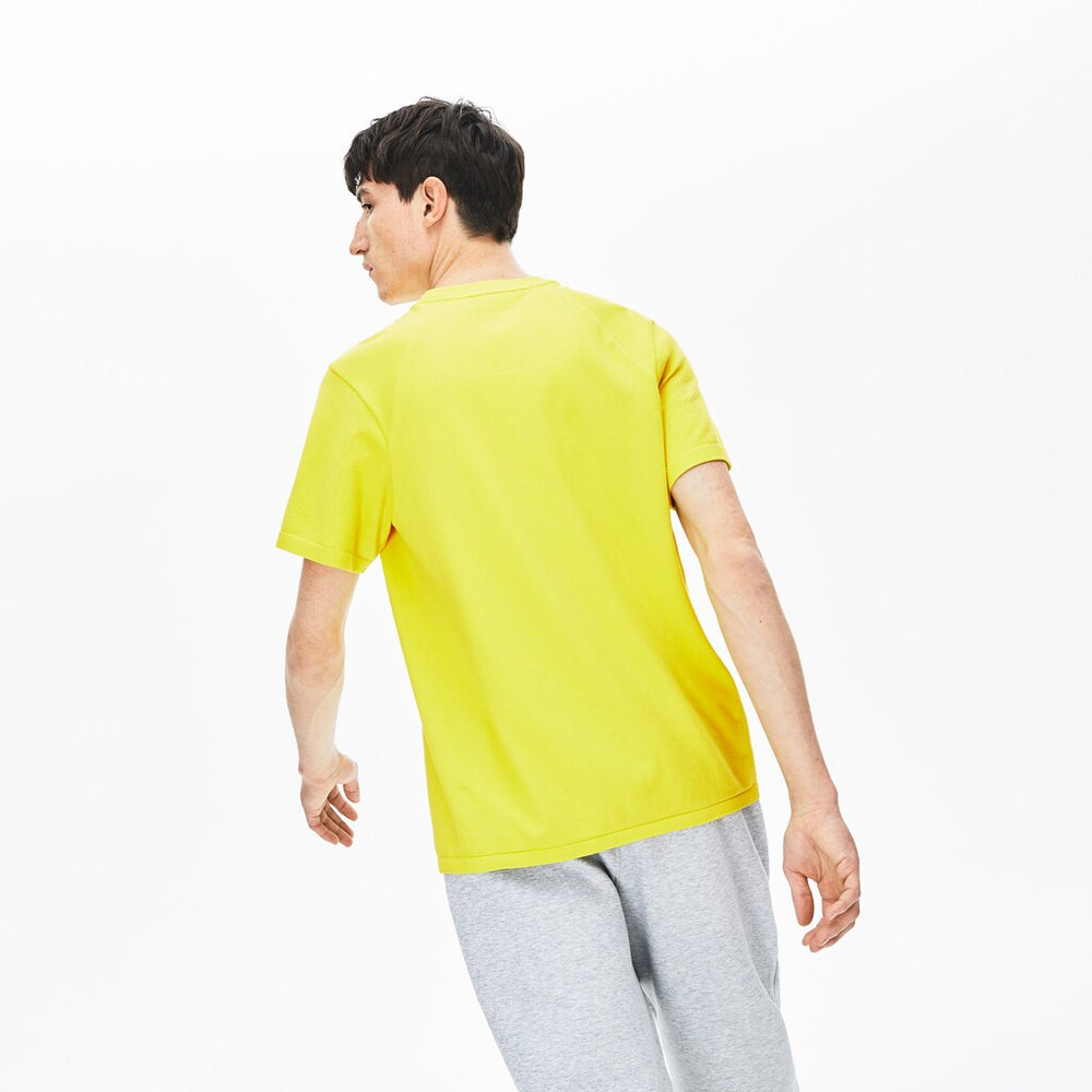 Mens   Motion Breathable Seamless T-shirt | Lacoste Yellow • J5D