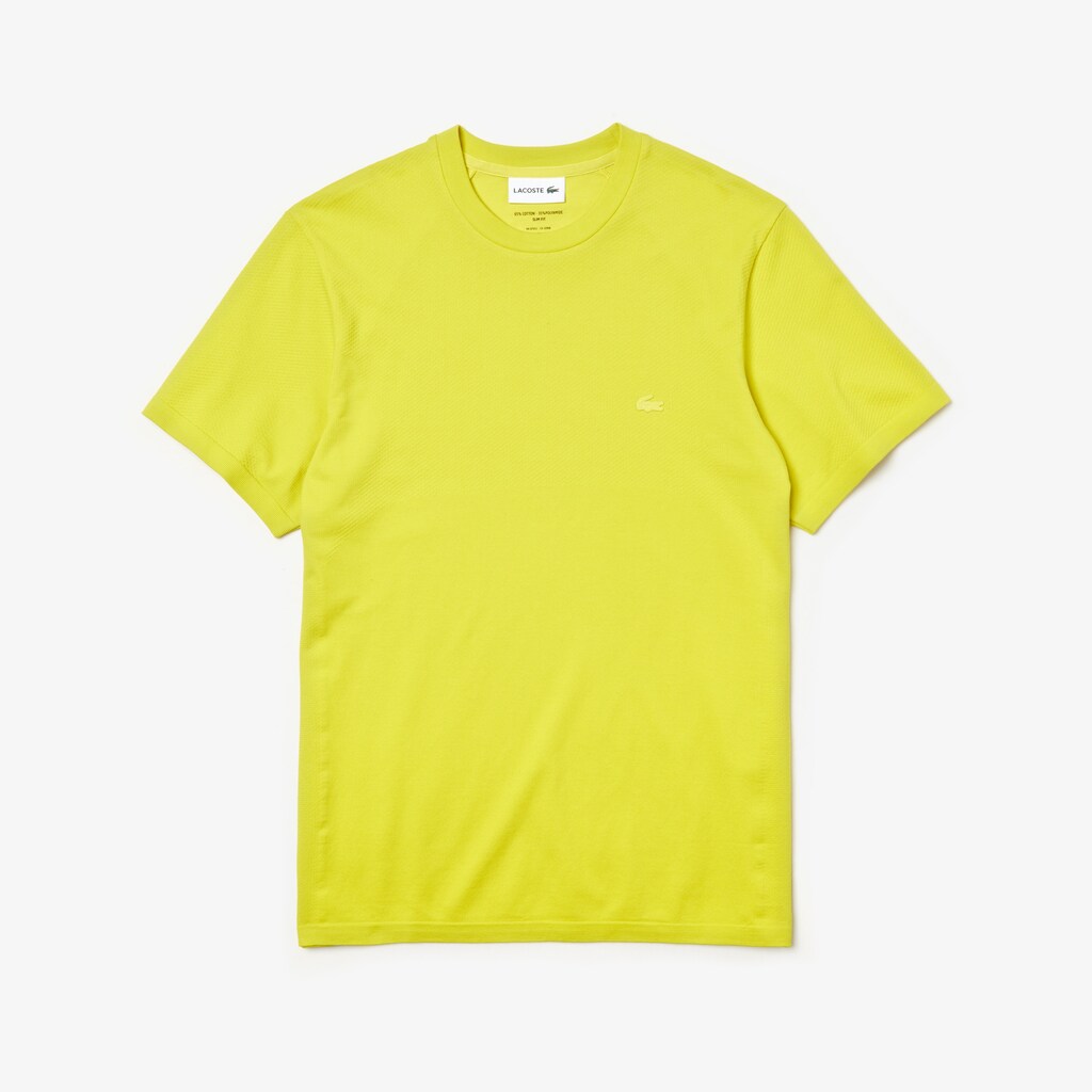 Mens   Motion Breathable Seamless T-shirt | Lacoste Yellow • J5D