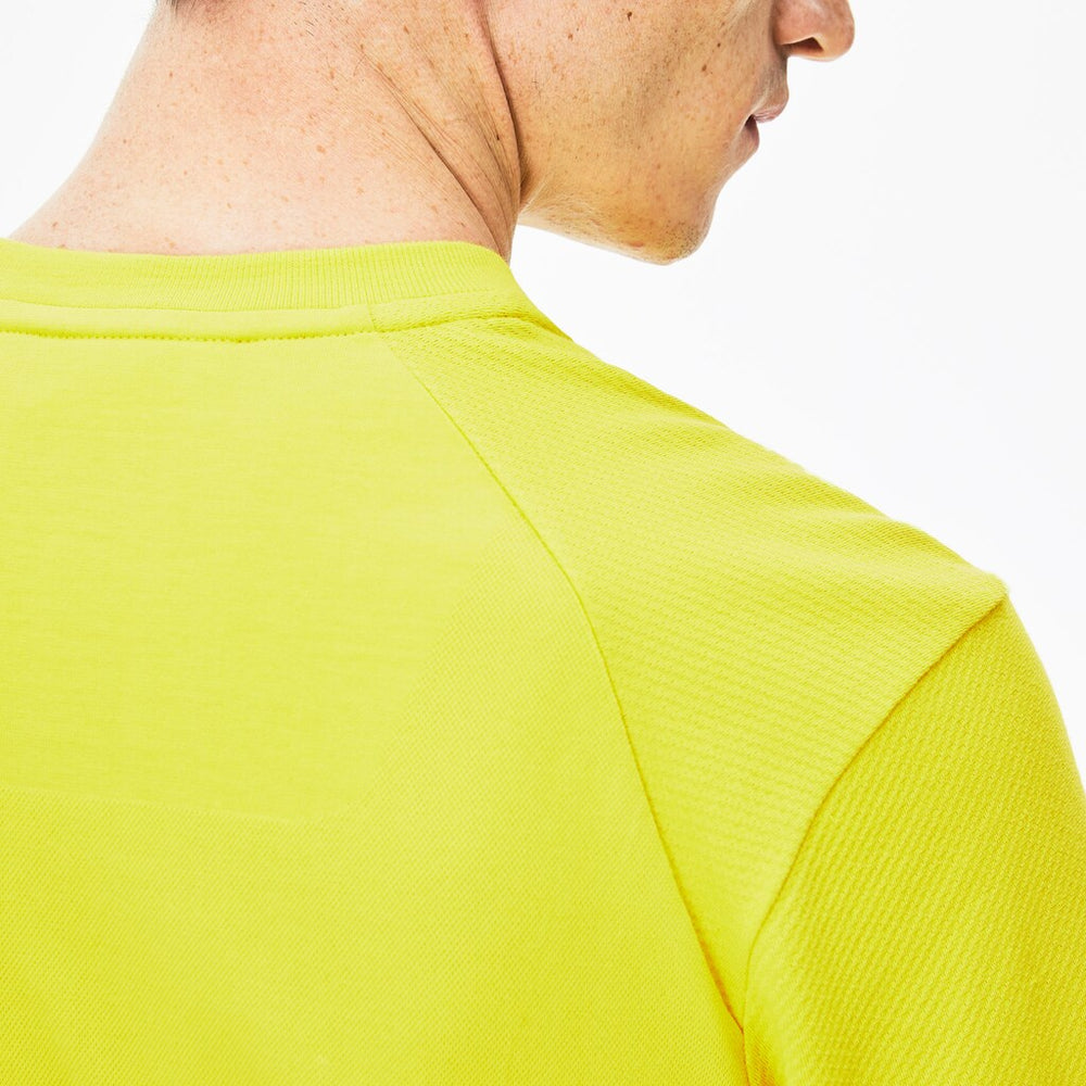 Mens   Motion Breathable Seamless T-shirt | Lacoste Yellow • J5D