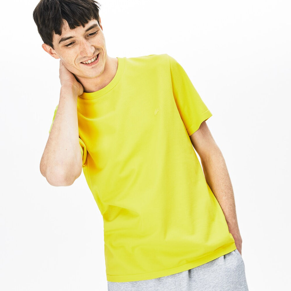 Mens   Motion Breathable Seamless T-shirt | Lacoste Yellow • J5D