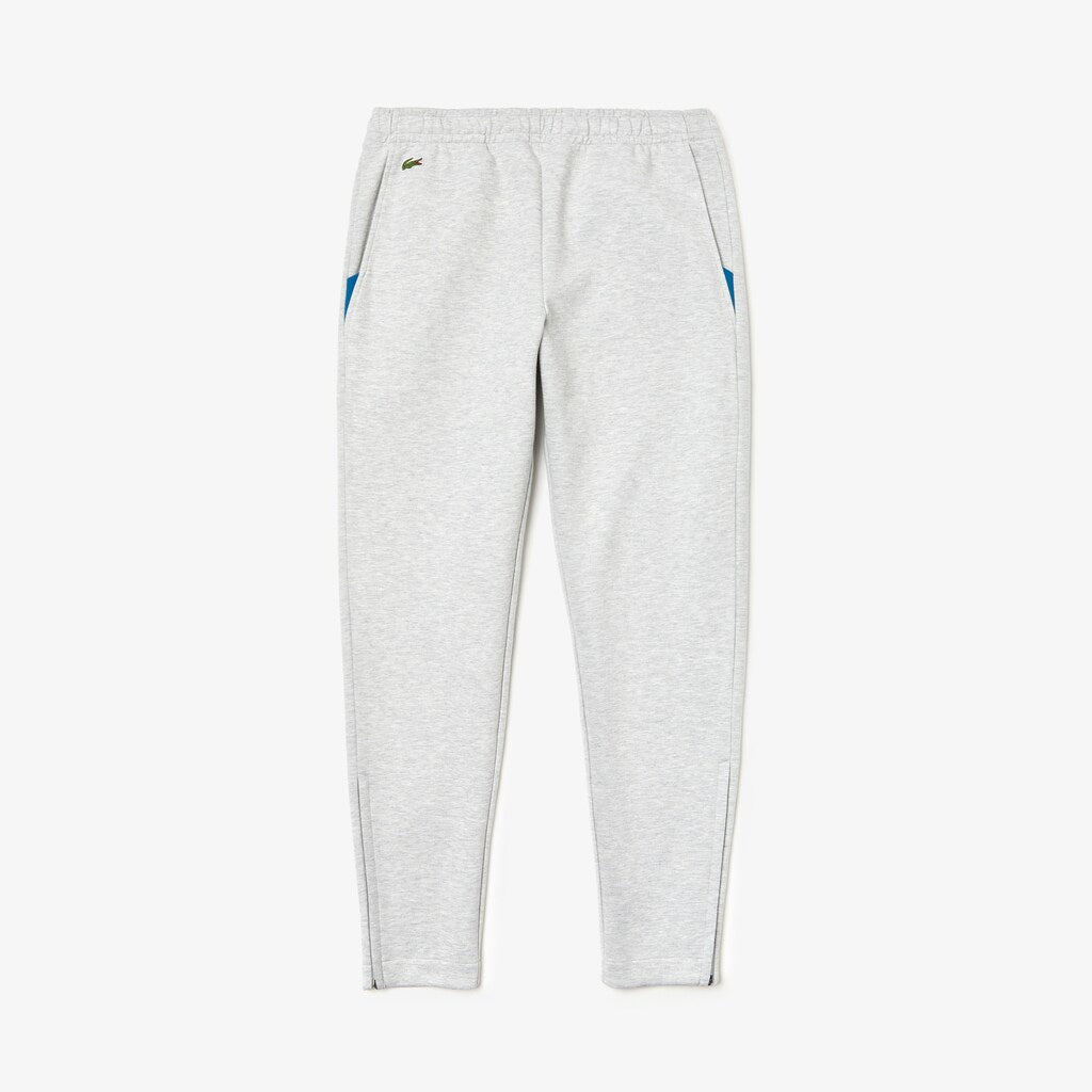 Mens   SPORT Fitted Cotton-Blend Sweatpants | Lacoste Grey Chine / Blue • 4We