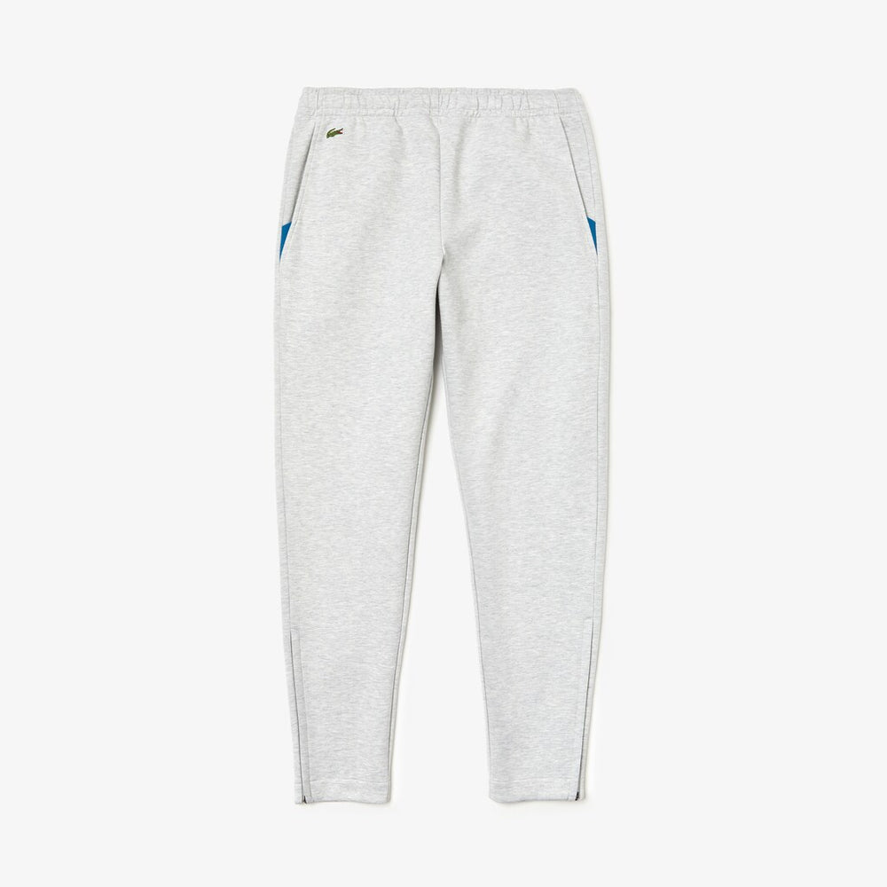 Mens   SPORT Fitted Cotton-Blend Sweatpants | Lacoste Grey Chine / Blue • 4We