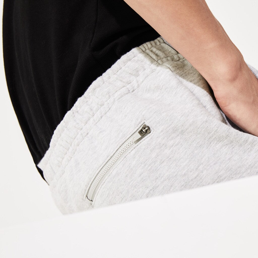 Mens   SPORT Fitted Cotton-Blend Sweatpants | Lacoste Grey Chine / Blue • 4We