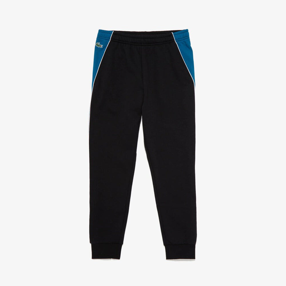 Mens   SPORT Colorblock Bands Fleece Sweatpants | Lacoste Black / Blue / White • 3Sp