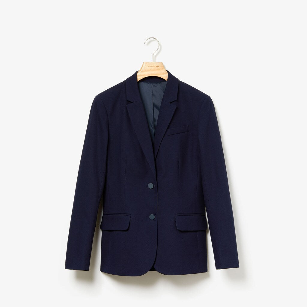 Womens Wo  Fitted Stretch Cotton Blazer | Lacoste Navy Blue • 166