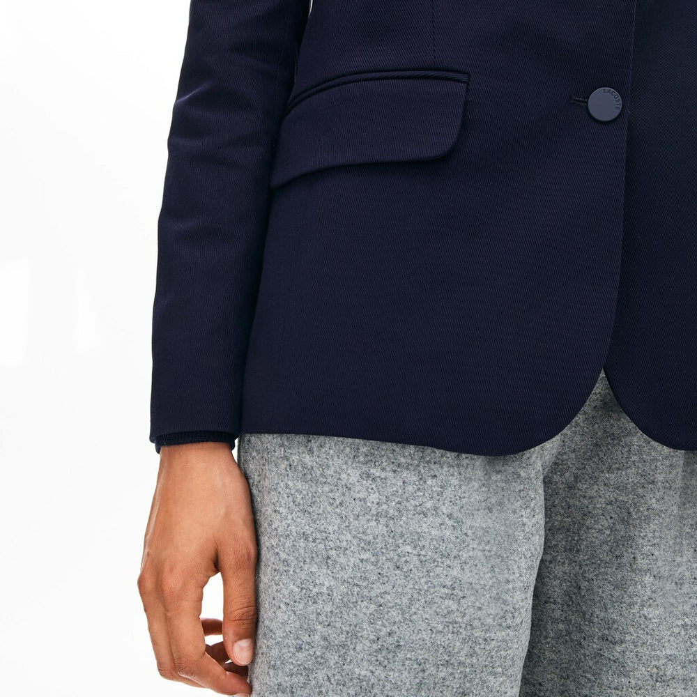 Womens Wo  Fitted Stretch Cotton Blazer | Lacoste Navy Blue • 166