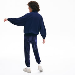 Womens Wo  Motion Oversized Twill Zippered Jacket | Lacoste Navy Blue • 166