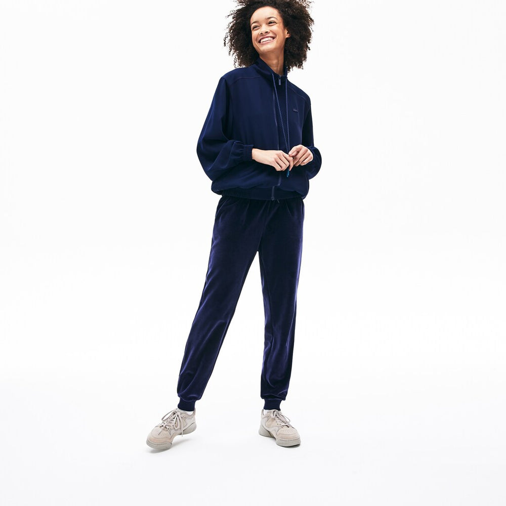 Womens Wo  Motion Oversized Twill Zippered Jacket | Lacoste Navy Blue • 166