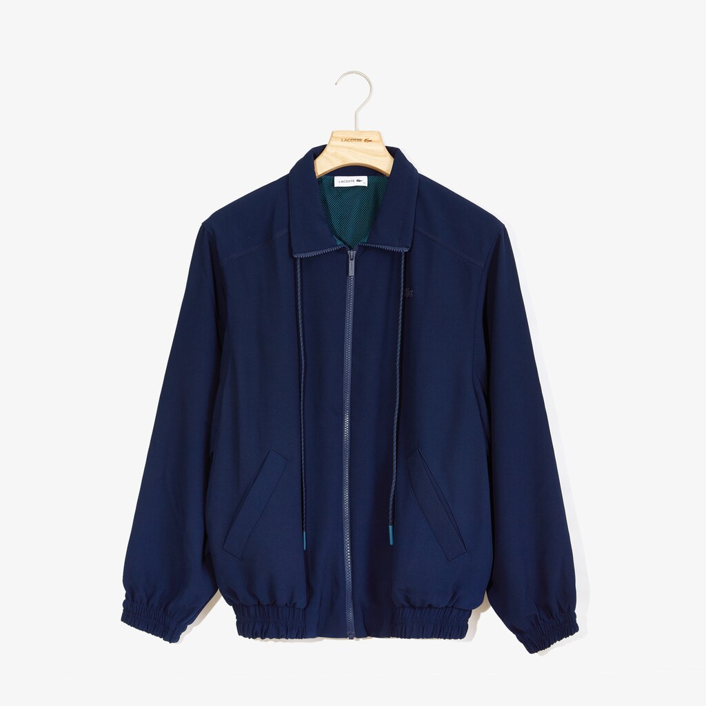 Womens Wo  Motion Oversized Twill Zippered Jacket | Lacoste Navy Blue • 166