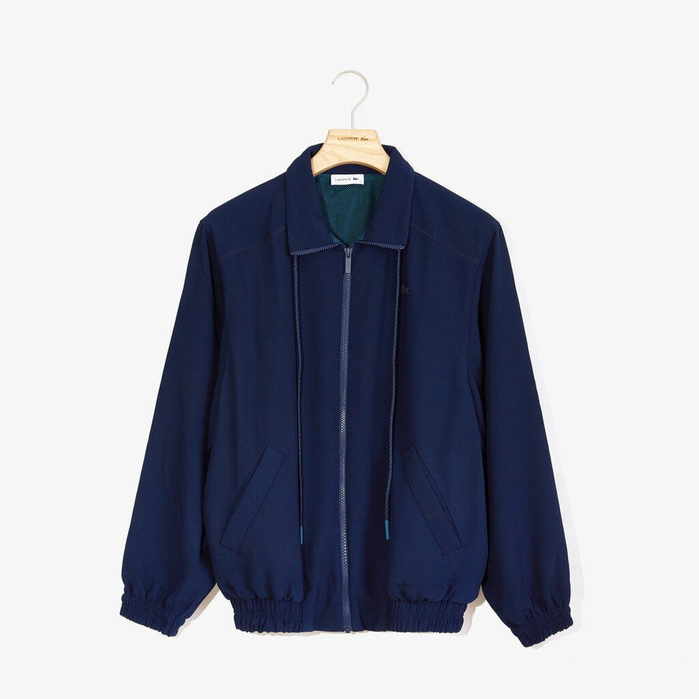 Womens Wo  Motion Oversized Twill Zippered Jacket | Lacoste Navy Blue • 166