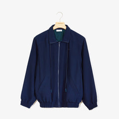 Womens Wo  Motion Oversized Twill Zippered Jacket | Lacoste Navy Blue • 166