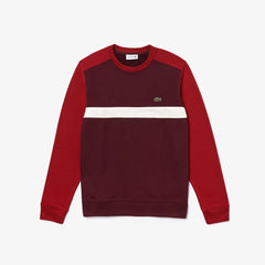 Mens   Color-Block Cotton Fleece Sweatshirt | Lacoste Bordeaux / White / Bordeaux • 1E2