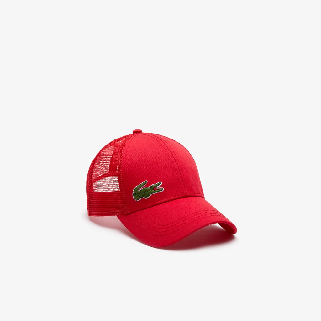 Mens   SPORT Mesh Panel Cotton Cap | Lacoste Red • 240