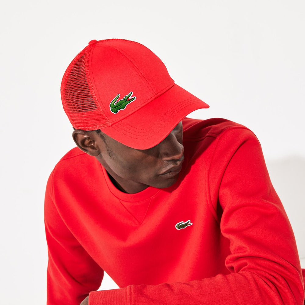 Mens   SPORT Mesh Panel Cotton Cap | Lacoste Red • 240