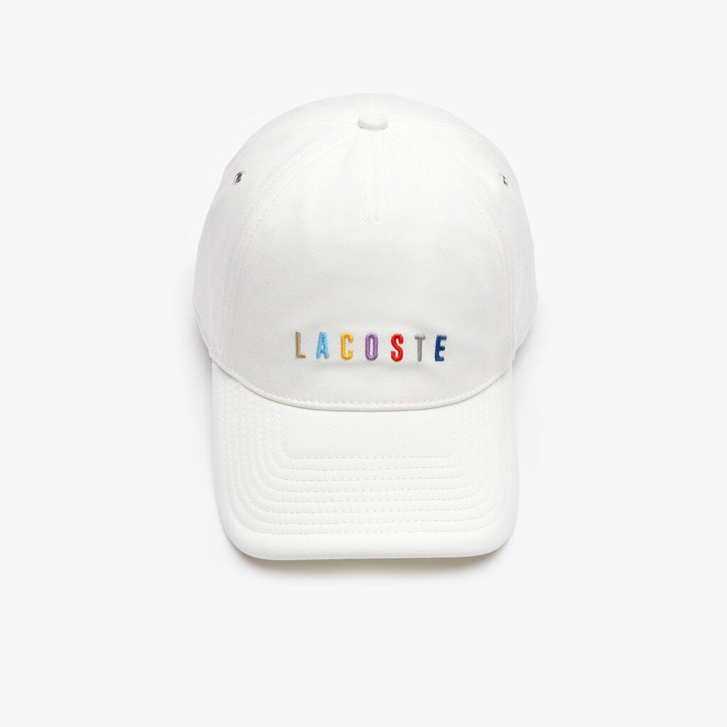Mens   Multicolored Logo Cotton Cap | Lacoste White • 70V