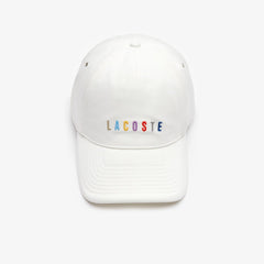 Mens   Multicolored Logo Cotton Cap | Lacoste White • 70V