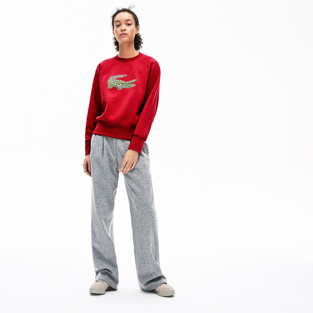 Womens Wo  Crewneck Multi Croc Logo Fleece Sweatshirt | Lacoste Pink • Zv9