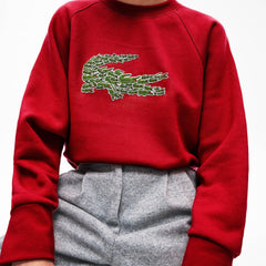Womens Wo  Crewneck Multi Croc Logo Fleece Sweatshirt | Lacoste Pink • Zv9