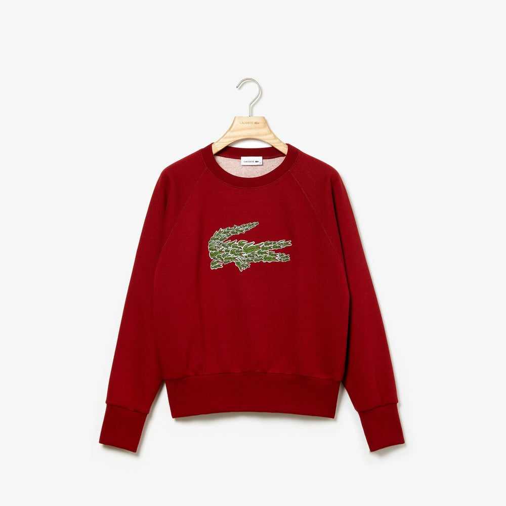 Womens Wo  Crewneck Multi Croc Logo Fleece Sweatshirt | Lacoste Pink • Zv9
