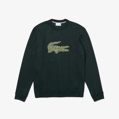 Mens   Crewneck Croco Magic Logo Fleece Sweatshirt | Lacoste Green • Yzp