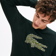 Mens   Crewneck Croco Magic Logo Fleece Sweatshirt | Lacoste Green • Yzp