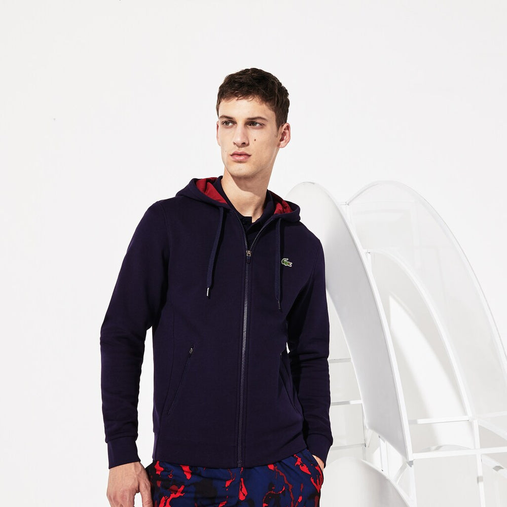 Mens   SPORT Novak Djokovic Croc Logo Sweatshirt | Lacoste Navy Blue / Bordeaux • 1Ye