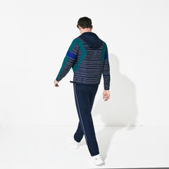 Mens   SPORT Hooded Color-Block Tennis Track Suit | Lacoste Navy Blue / White / Green / Navy Blue • 3Wa