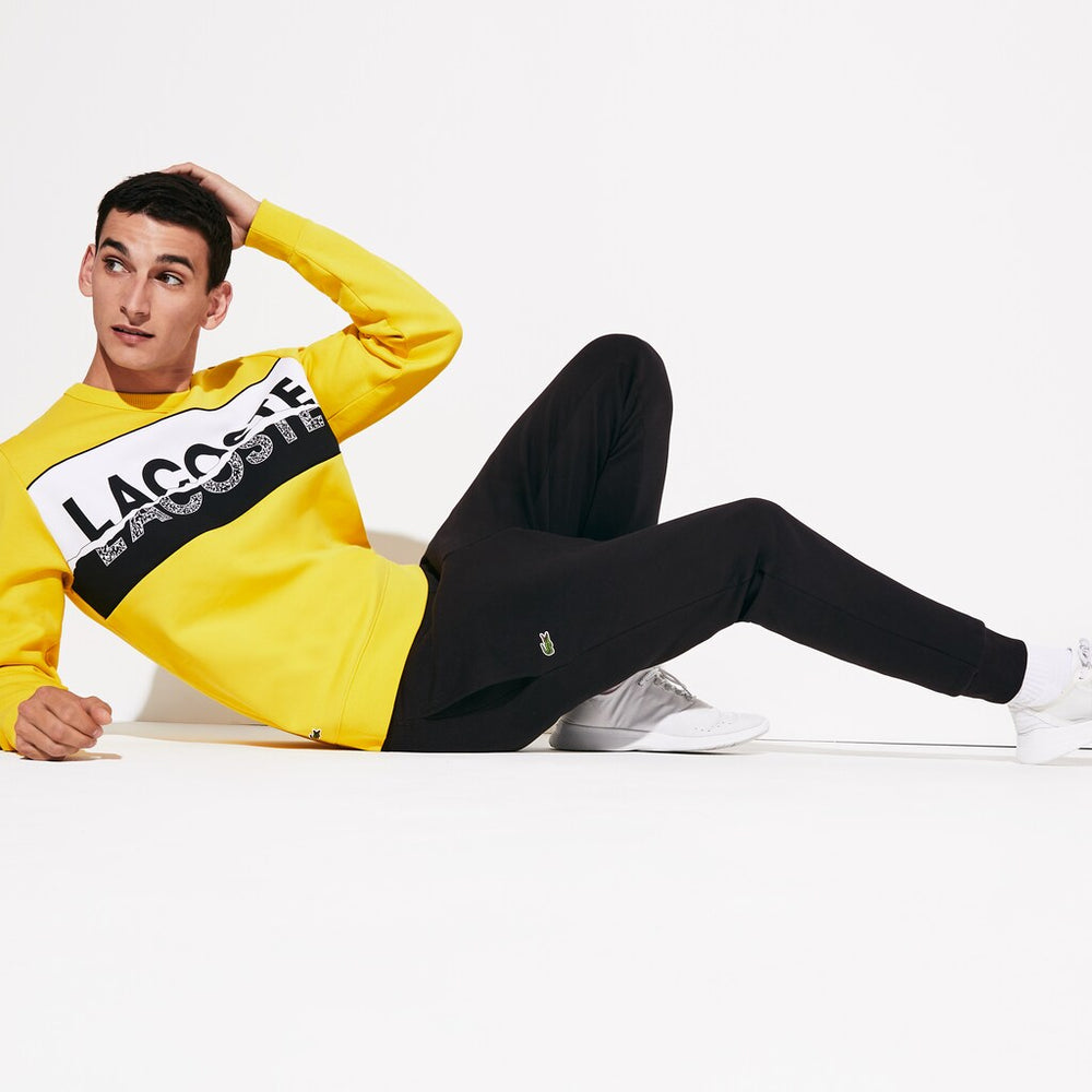 Mens   SPORT Cotton Fleece Tennis Sweatpants | Lacoste Black • 031