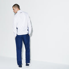 Mens   SPORT Piped Taffeta Tennis Tracksuit | Lacoste White / Navy Blue / Grey / Green • Enc