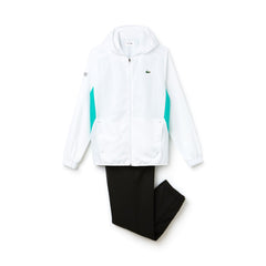 Mens   SPORT Colorblock Taffeta Tennis Tracksuit | Lacoste White / Green / Black • Cl5