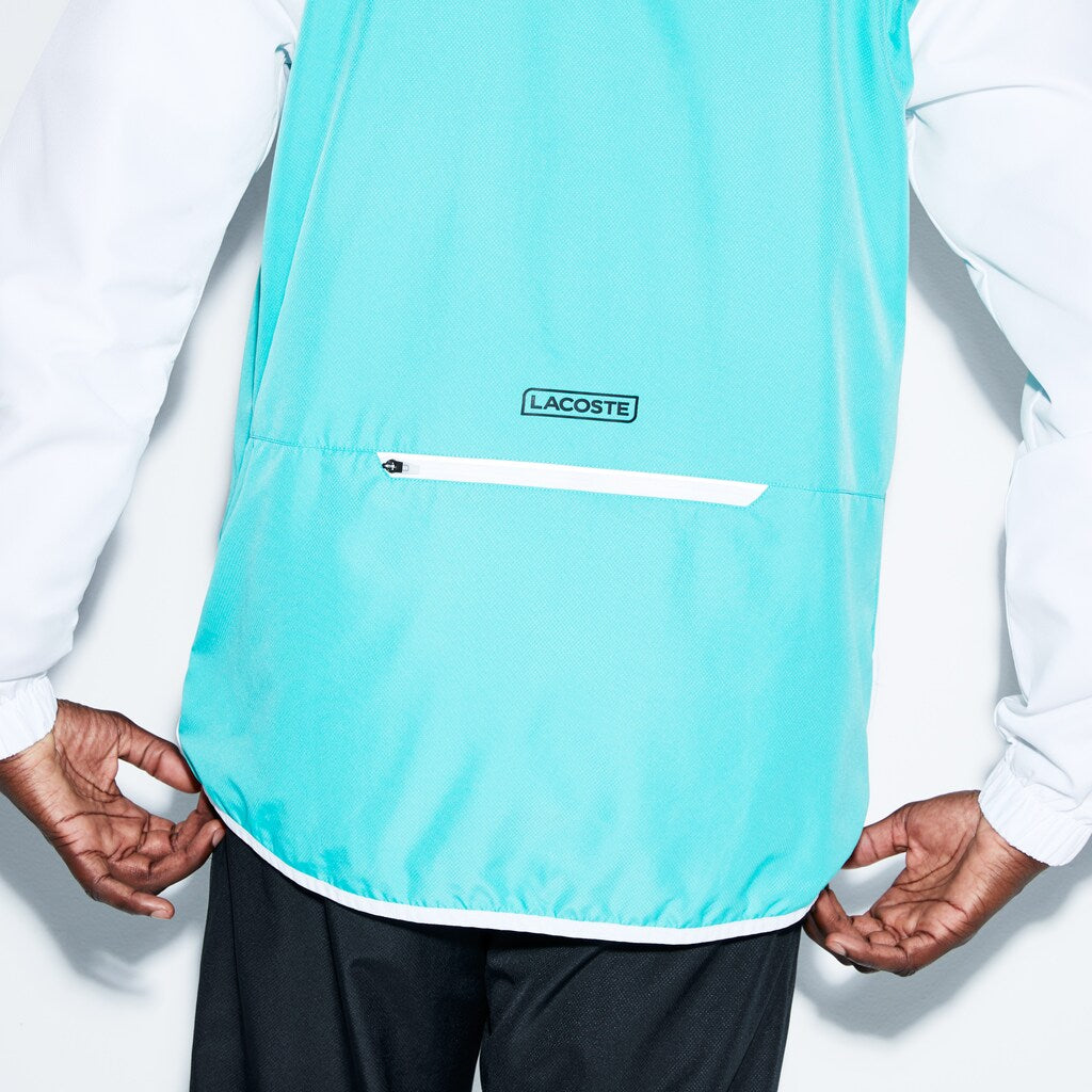 Mens   SPORT Colorblock Taffeta Tennis Tracksuit | Lacoste White / Green / Black • Cl5