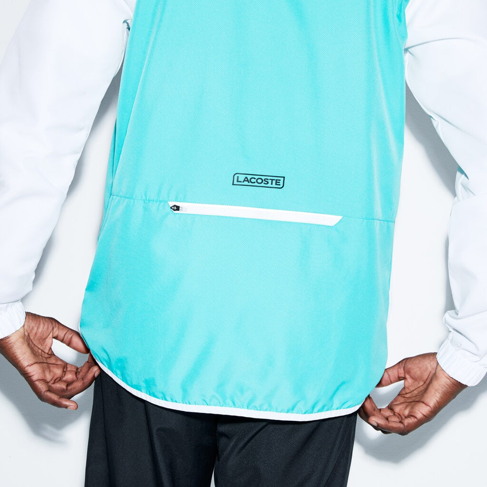 Mens   SPORT Colorblock Taffeta Tennis Tracksuit | Lacoste White / Green / Black • Cl5