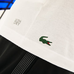 Mens   SPORT Novak Djokovic Crew Neck Print Technical T-Shirt | Lacoste White / Black • Au8