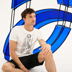 Mens   SPORT Novak Djokovic Crew Neck Print Technical T-Shirt | Lacoste White / Black • Au8