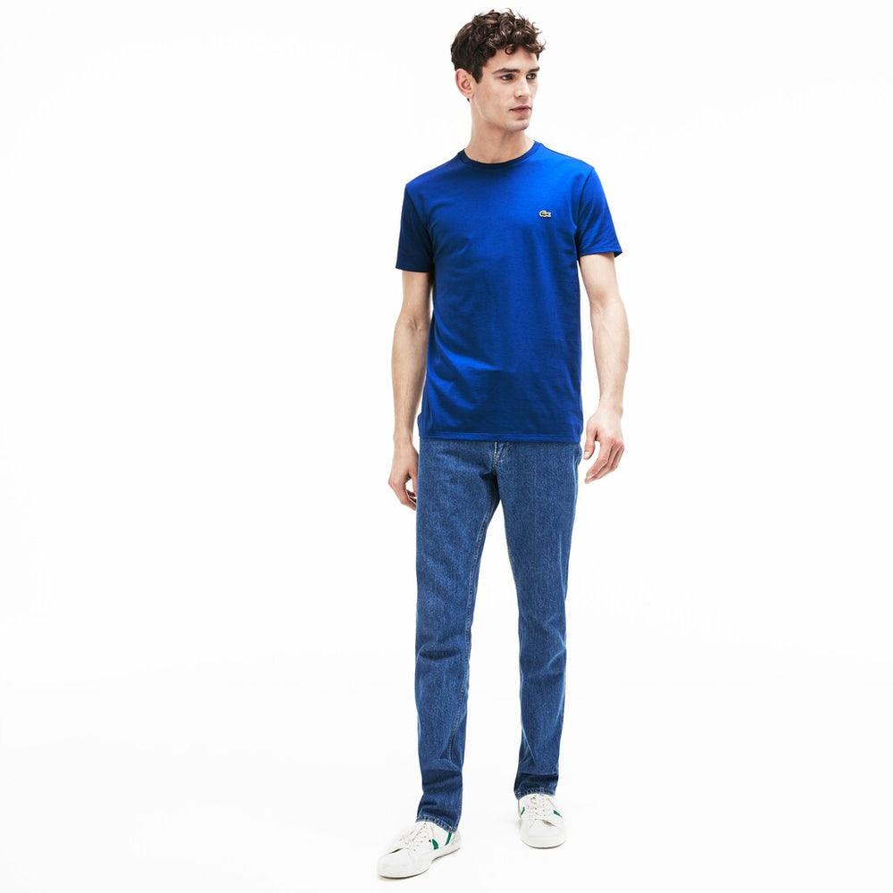 Mens   Crew Neck Pima Cotton T-Shirt | Lacoste Blue • Z7Z