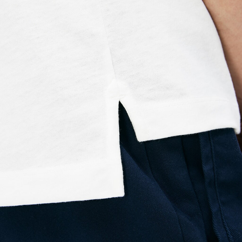 Mens   Crew Neck 3D Lettering Cotton Jersey T-shirt | Lacoste White • 70V