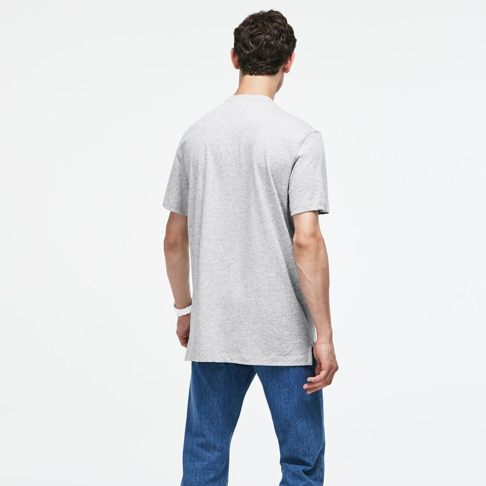 Mens   Crew Neck 3D Lettering Cotton Jersey T-shirt | Lacoste Grey • Esv