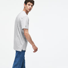 Mens   Crew Neck 3D Lettering Cotton Jersey T-shirt | Lacoste Grey • Esv