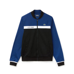 Mens   SPORT Colorblock Zip Piqué Tennis Sweatshirt | Lacoste Navy Blue / Black / White • Fz3