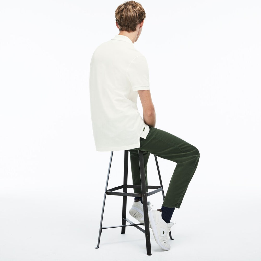 Mens   Regular Fit LCST Lettering Petit Piqué Polo | Lacoste White • 70V