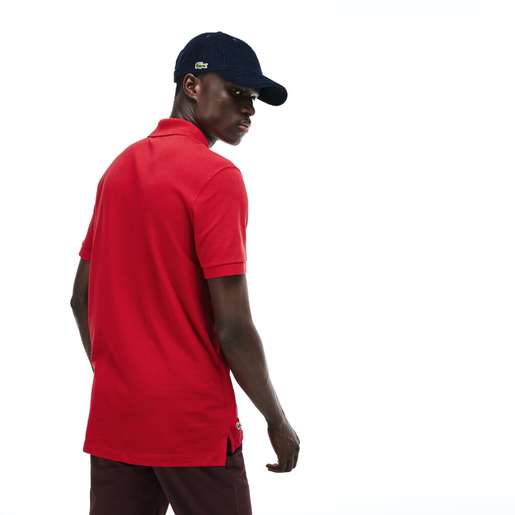 Mens   Regular Fit LCST Lettering Petit Piqué Polo | Lacoste Red • Dpe