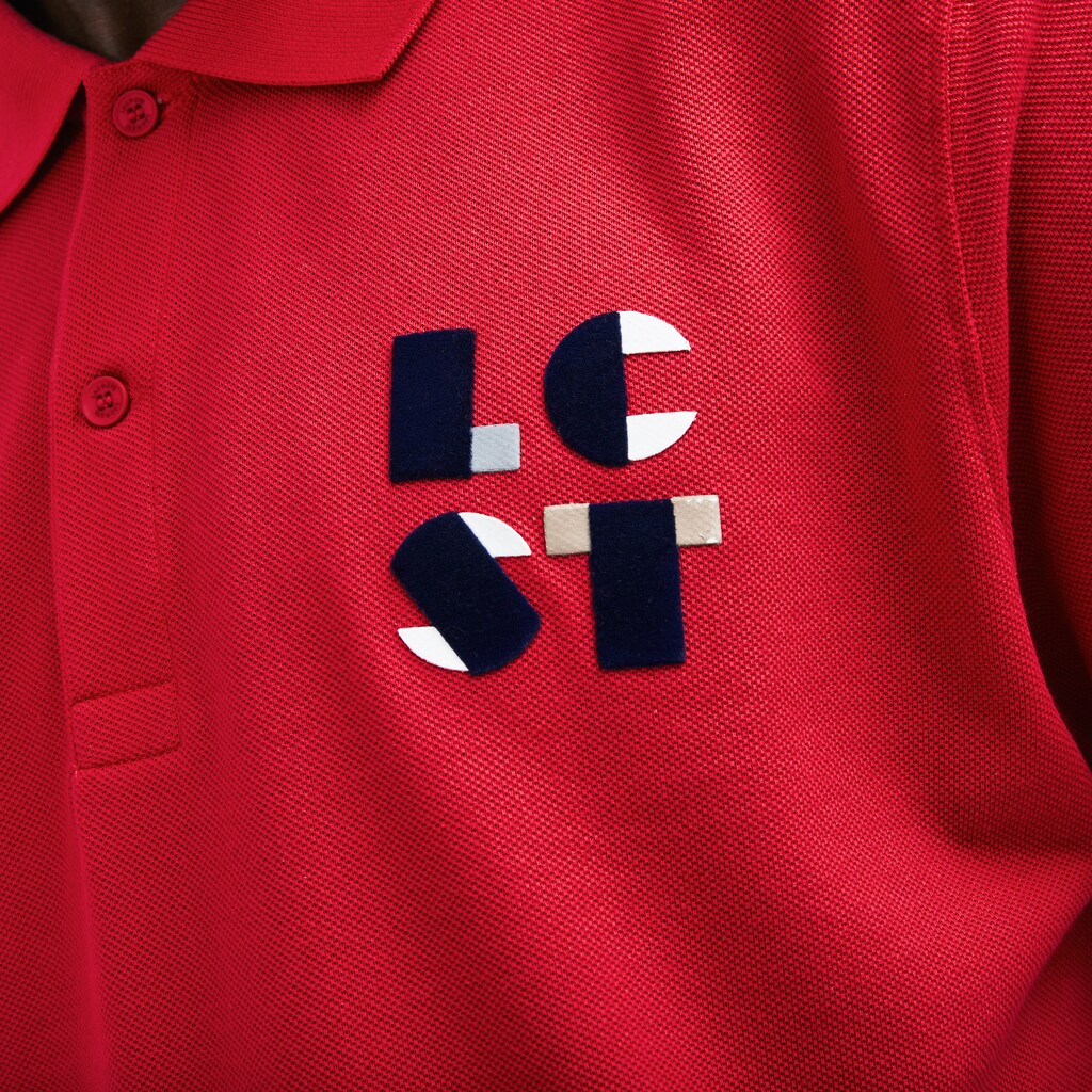 Mens   Regular Fit LCST Lettering Petit Piqué Polo | Lacoste Red • Dpe