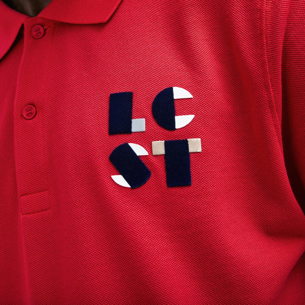Mens   Regular Fit LCST Lettering Petit Piqué Polo | Lacoste Red • Dpe