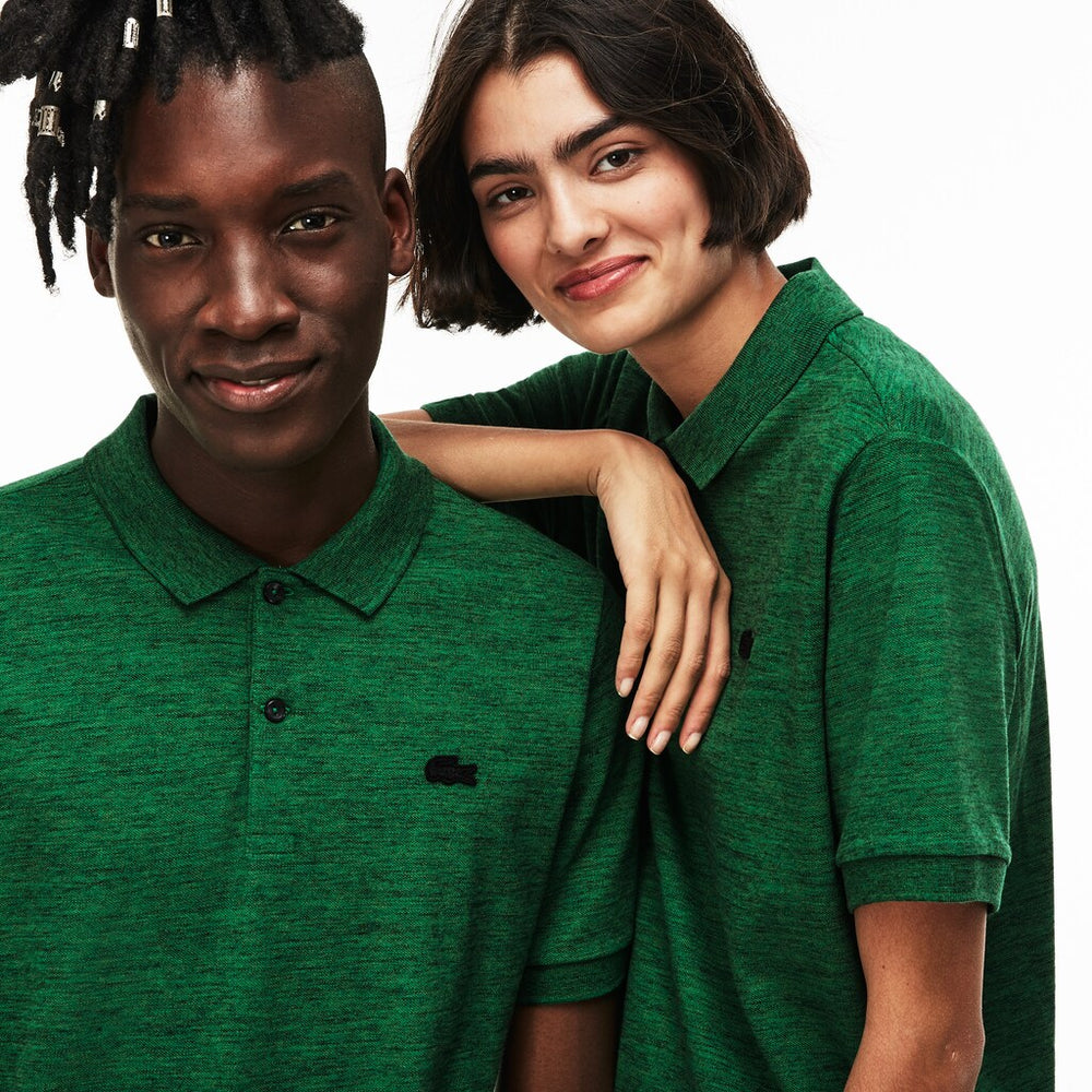 Mens Unisex LIVE Slim Fit Stretch Mini Piqué Polo | Lacoste Green • Kg1